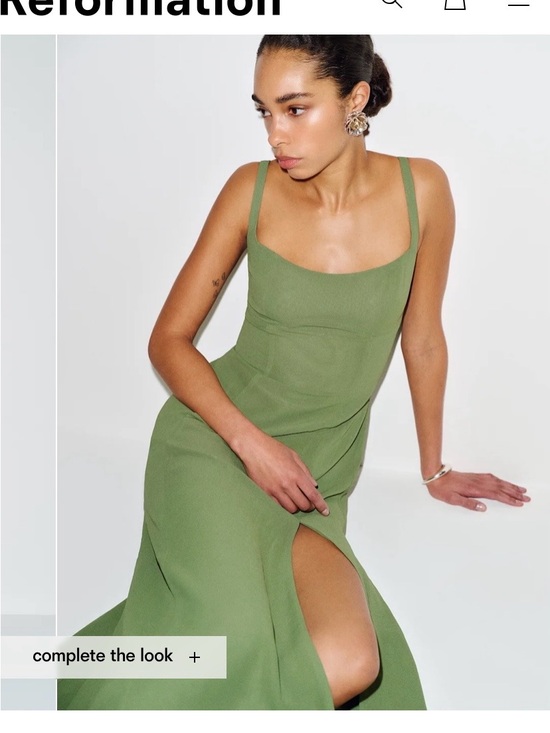 Reformation Dresses & Skirts - Reformation Olive Green Square-Neck Ailany Dress